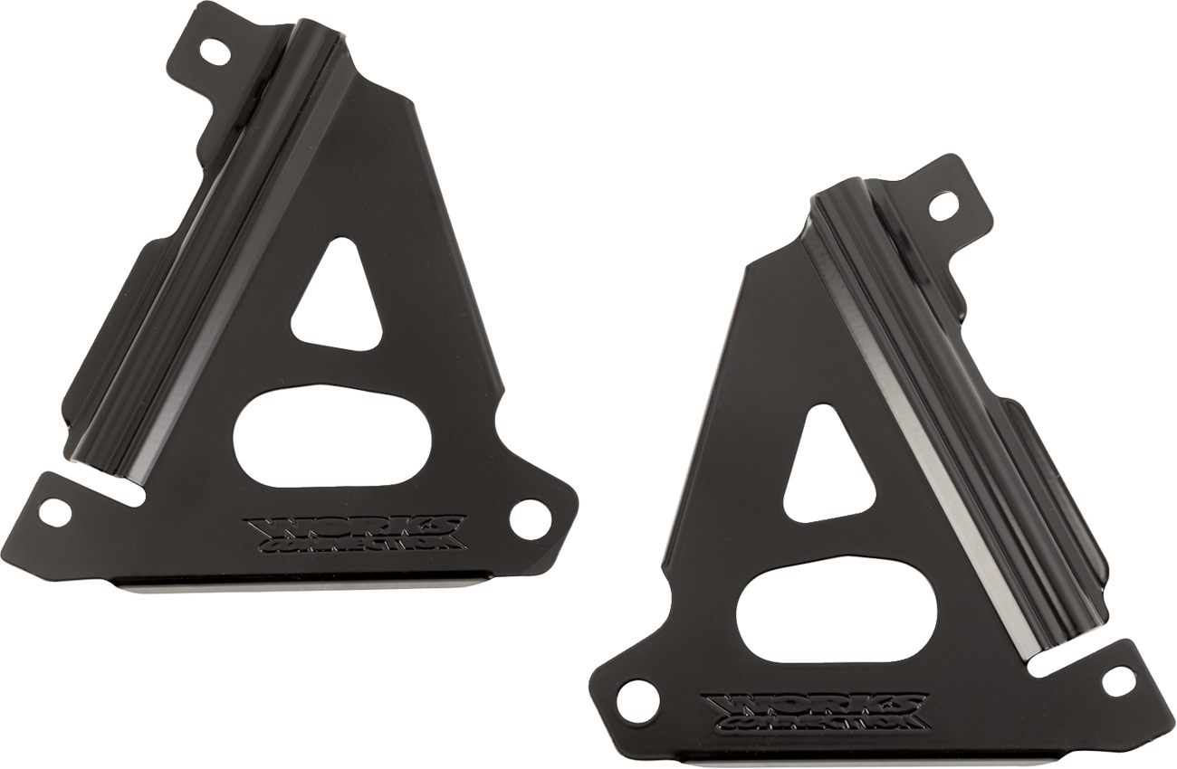 WORKS CONNECTION Radiator Brace Set - Black - Kawasaki 18-B301