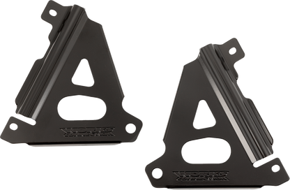 WORKS CONNECTION Radiator Brace Set - Black - Kawasaki 18-B301
