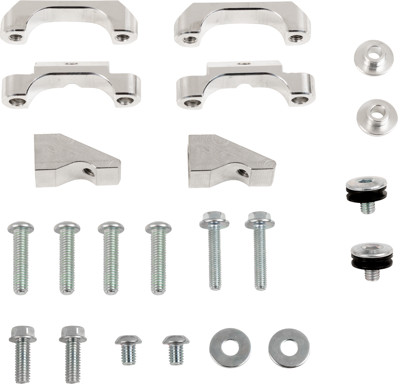 WORKS CONNECTION Radiator Brace Set - Black - Kawasaki 18-B301