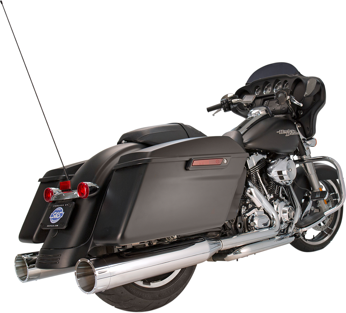 S&S CYCLE 4-1/2" MK45 Performance Mufflers - Chrome with Chrome Tracer 550-0624
