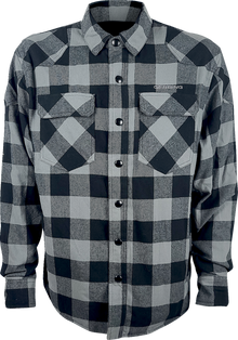 GERBING HEATED CLOTHING 7 V Battery Heated Flannel Shirt - Gray/Black - 2XL GER7VFS-BG-XXL