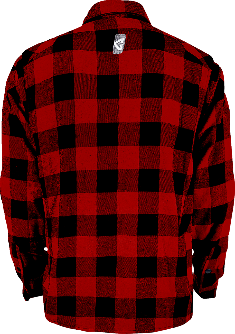 GERBING HEATED CLOTHING 7 V Battery Heated Flannel Shirt - Red/Black - Large GER7VFS-RB-L