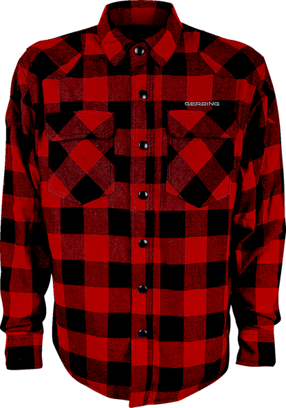 GERBING HEATED CLOTHING 7 V Battery Heated Flannel Shirt - Red/Black - 3XL GER7VFS-RB-3XL