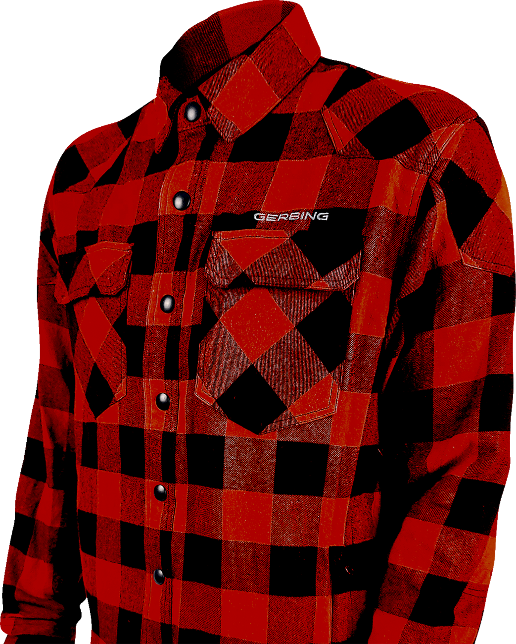 GERBING HEATED CLOTHING 7 V Battery Heated Flannel Shirt - Red/Black - 3XL GER7VFS-RB-3XL