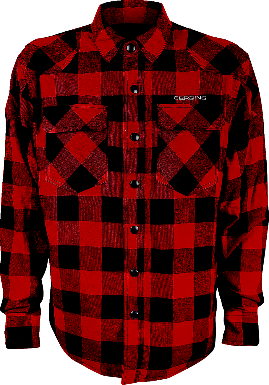 GERBING HEATED CLOTHING 7 V Battery Heated Flannel Shirt - Red/Black - XL GER7VFS-RB-XL