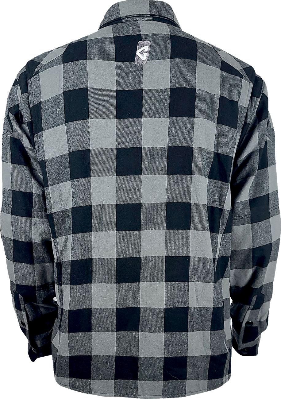 GERBING HEATED CLOTHING 7 V Battery Heated Flannel Shirt - Gray/Black - Small GER7VFS-BG-S