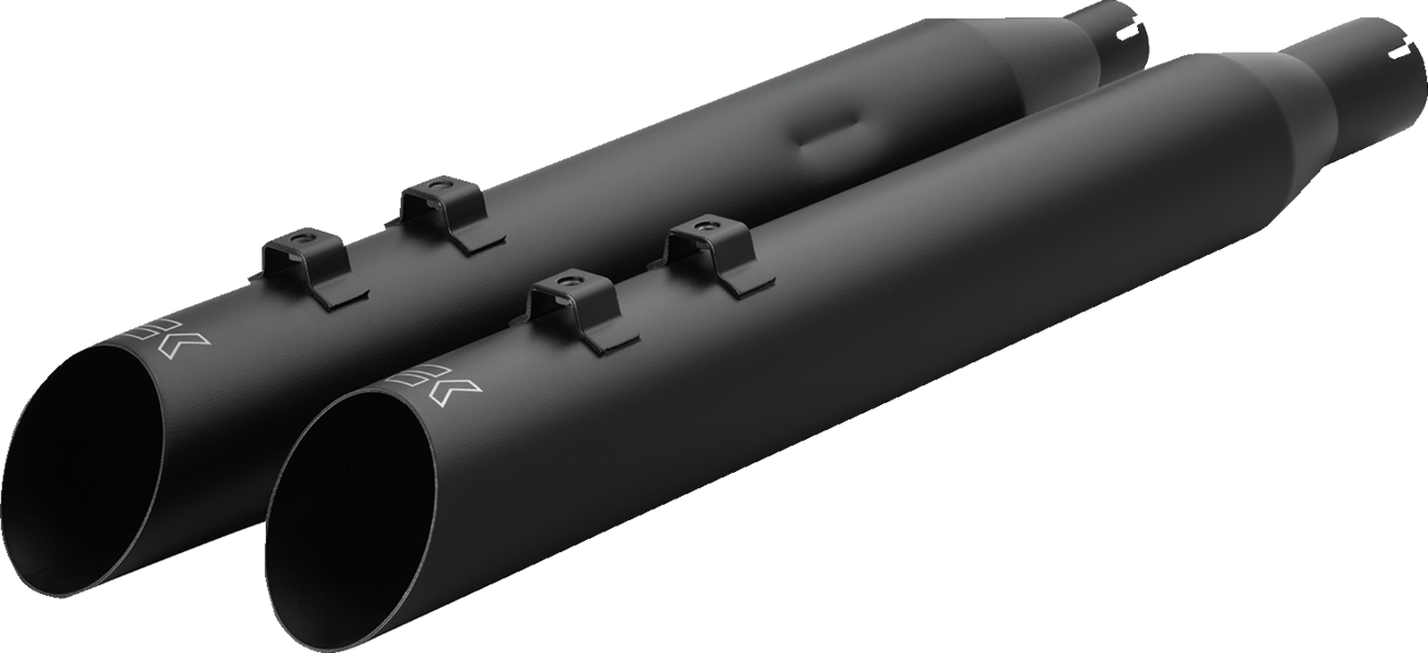 KHROME WERKS HP-Plus® Slip-On Mufflers - Slash-Up - 4"- M8 - Black 40FSL-1011-BLK