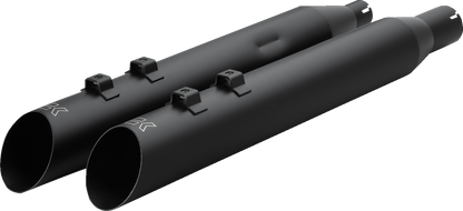 KHROME WERKS HP-Plus® Slip-On Mufflers - Slash-Up - 4"- M8 - Black 40FSL-1011-BLK
