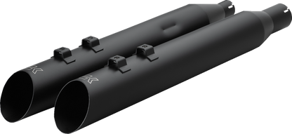 KHROME WERKS HP-Plus® Slip-On Mufflers - 4" - M8 - Slash Up with Ripper Baffle - Black 40FSL-1012-BLK