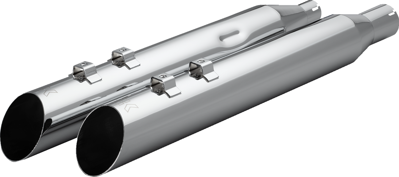 KHROME WERKS HP-Plus® Slip-On Mufflers - 4" - M8 - Slash Up with Ripper Baffle - Chrome 40FSL-1012-CHR