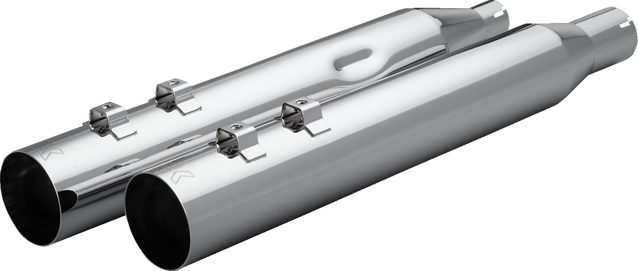 KHROME WERKS HP-Plus® Slip-On Mufflers - 4" - Straight Cut with Ripper Baffle - M8 - Chrome 40FST-1012-CHR