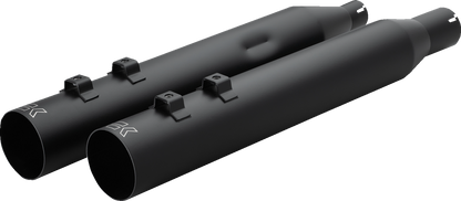 KHROME WERKS HP-Plus® Slip-On Mufflers - Straight Cut - 4" - M8 - Black 40FST-1011-BLK