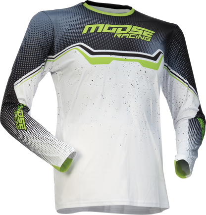 MOOSE OFFROAD Youth Qualifier® Jersey - White/Black/Green - Large 2912-2641