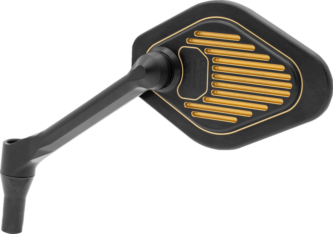 DRAG SPECIALTIES Mirror - Adjustable - Diamond - Black/Gold - Short Stem - Left M03-06L