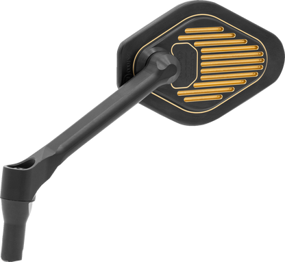DRAG SPECIALTIES Mirror - Adjustable - Diamond - Black/Gold - Short Stem - Left M03-06L