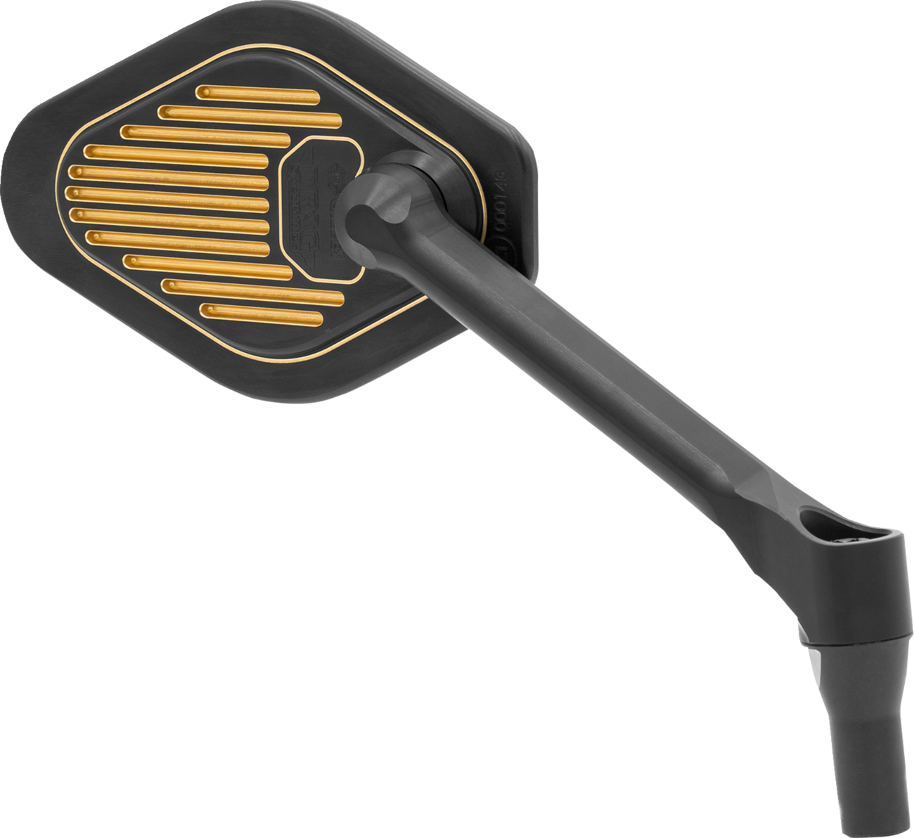 DRAG SPECIALTIES Mirror - Adjustable - Diamond - Black/Gold - Short Stem - Right M03-06R