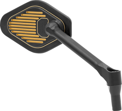 DRAG SPECIALTIES Mirror - Adjustable - Diamond - Black/Gold - Short Stem - Right M03-06R