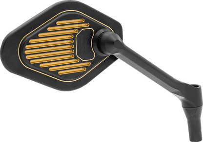 DRAG SPECIALTIES Mirror - Adjustable - Diamond - Black/Gold - Short Stem - Right M03-06R