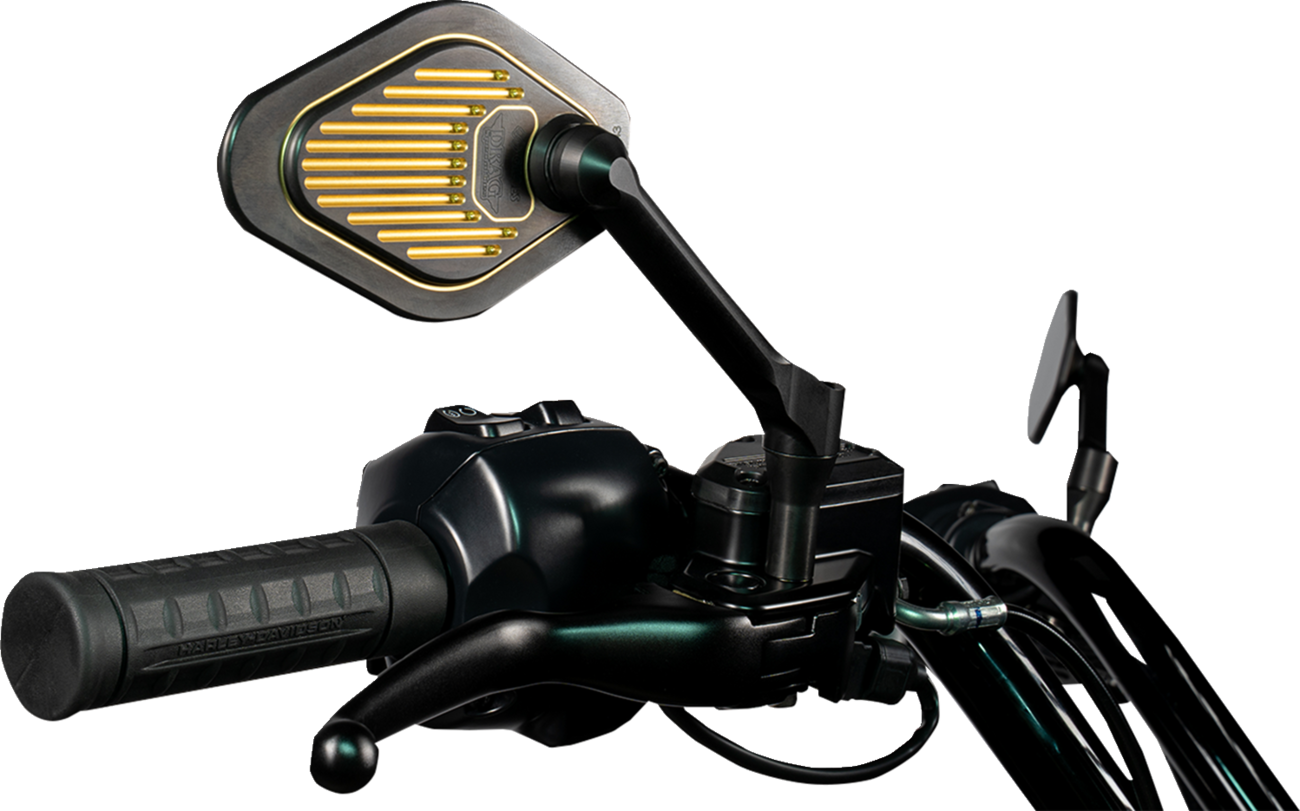DRAG SPECIALTIES Mirror - Adjustable - Diamond - Black/Gold - Short Stem - Right M03-06R