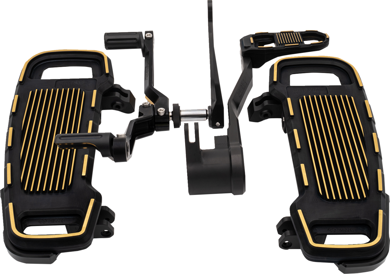 DRAG SPECIALTIES Floorboard Kit - Adjustable - Black/Gold CU-B002