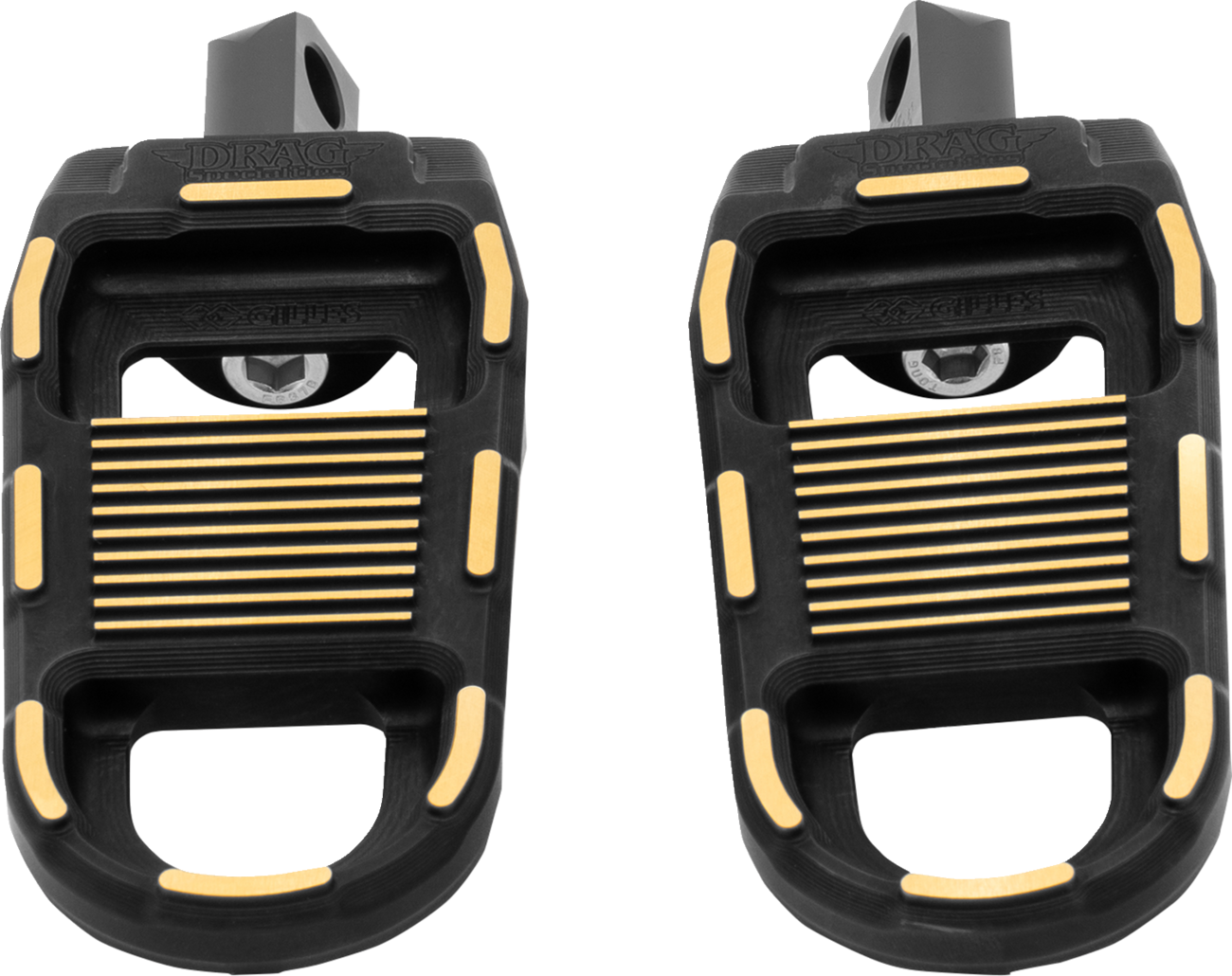 DRAG SPECIALTIES Adjustable Foot Pegs - Black/Gold RGK2-B003