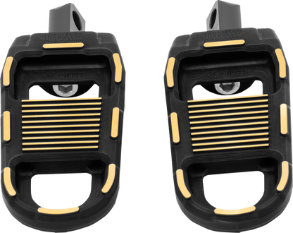 DRAG SPECIALTIES Adjustable Foot Pegs - Black/Gold RGK2-B003