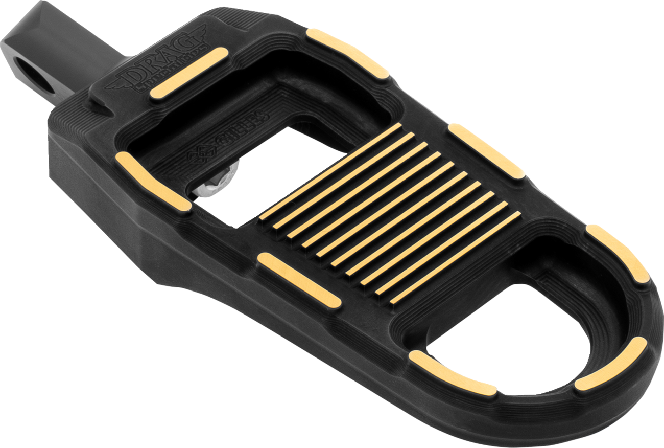 DRAG SPECIALTIES Adjustable Foot Pegs - Black/Gold RGK2-B003
