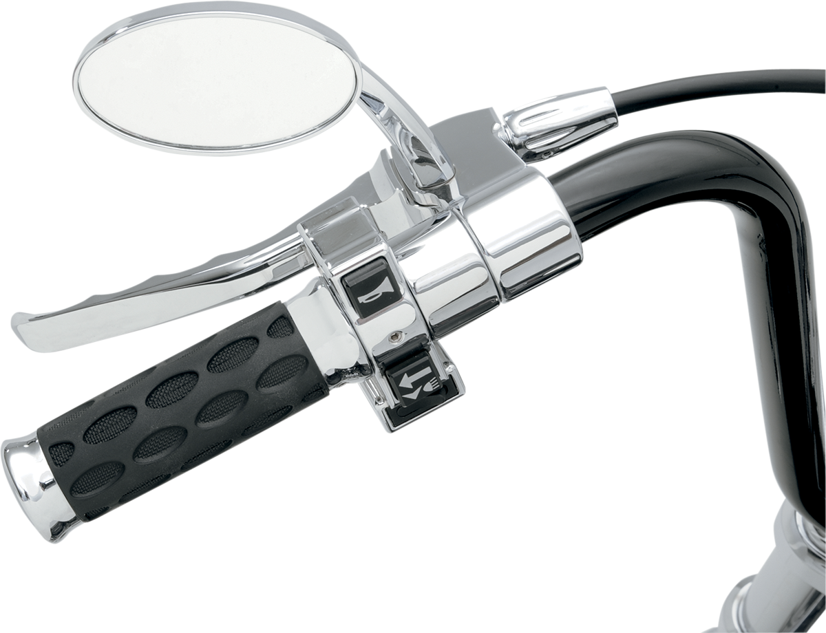 DRAG SPECIALTIES Custom Rubber Grips - Hotop - Chrome/Rubber 06300372