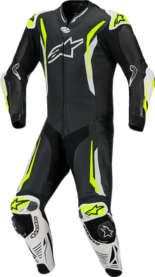 ALPINESTARS GP Tech v5 1-Piece Leather Suit - Black/White/Yellow Fluo - US 38 / EU 48 3150226-125-48