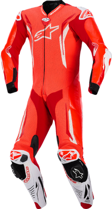 ALPINESTARS GP Tech v5 1-Piece Leather Suit - Red Fluo/Bright Red/White - US 40 / EU 50 3150226-3310-50