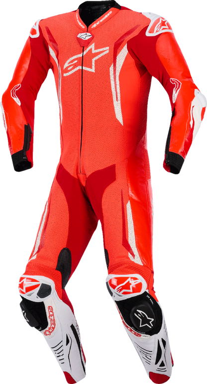 ALPINESTARS GP Tech v5 1-Piece Leather Suit - Red Fluo/Bright Red/White - US 48 / EU 58 3150226-3310-58