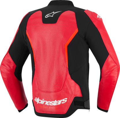 ALPINESTARS GP Force v2 Airflow Leather Jacket - Red/Red Fluo - US 48 / EU 58 3100326-3155-58