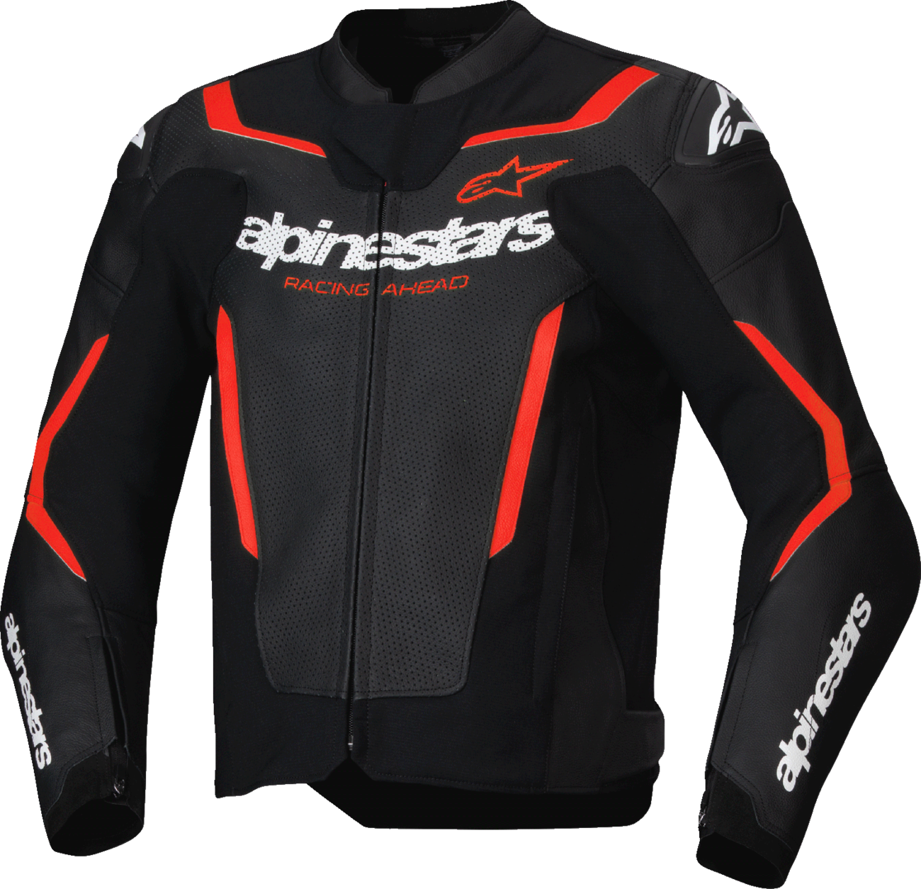 ALPINESTARS GP Force v2 Airflow Leather Jacket - Black/Red Fluo - US 40 / EU 50 3100326-1030-50