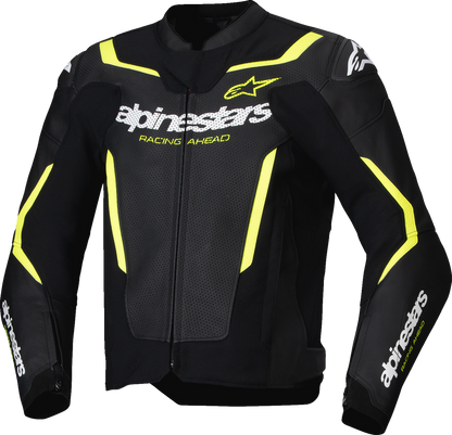 ALPINESTARS GP Force v2 Airflow Leather Jacket - Black/Yellow Fluo - US 42 / EU 52 3100326-155-52