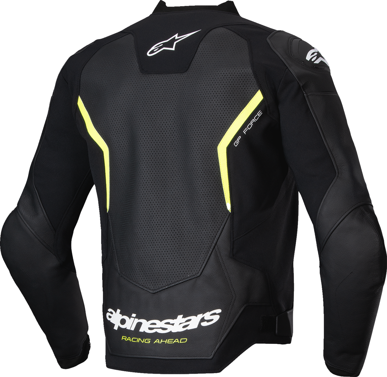 ALPINESTARS GP Force v2 Airflow Leather Jacket - Black/Yellow Fluo - US 42 / EU 52 3100326-155-52