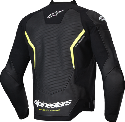 ALPINESTARS GP Force v2 Airflow Leather Jacket - Black/Yellow Fluo - US 48 / EU 58 3100326-155-58
