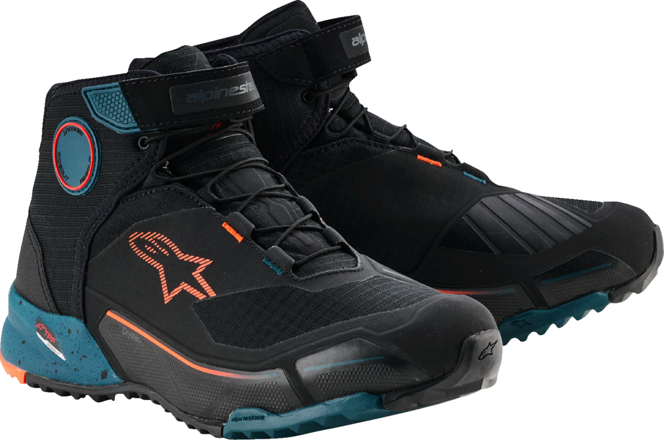 ALPINESTARS CR-X Drystar® Shoes - Black/Petrol/Orange - US 11.5 / EU 45 2611820-1649-11.5