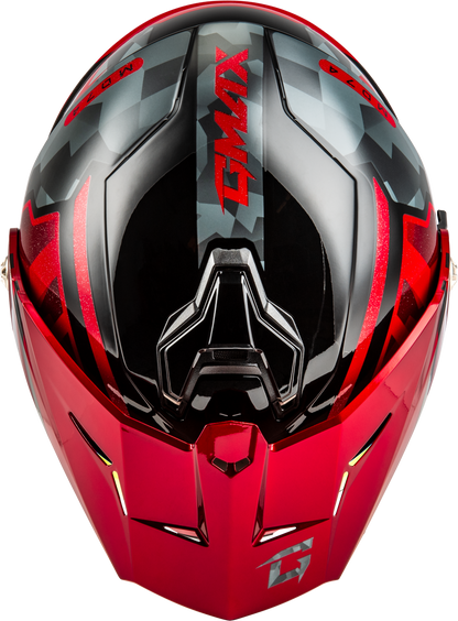 Md 74 Striker Modular Helmet W Red Shield Blk/Gry/Rd Mtlc Sm