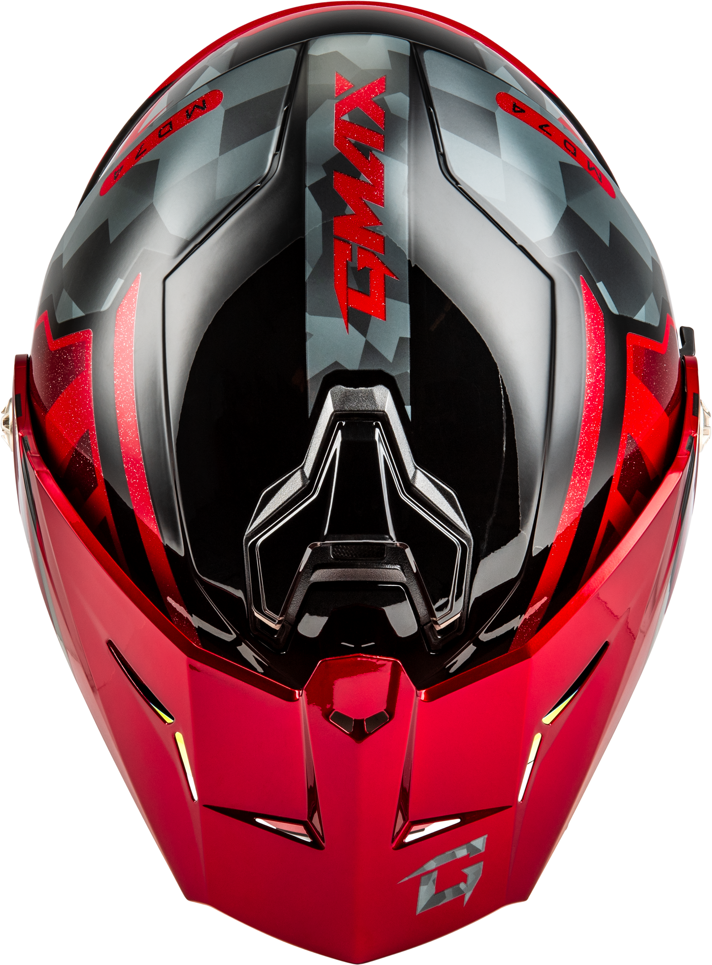 Md 74 Striker Modular Helmet W Red Shield Blk/Gry/Rd Mtlc 2x