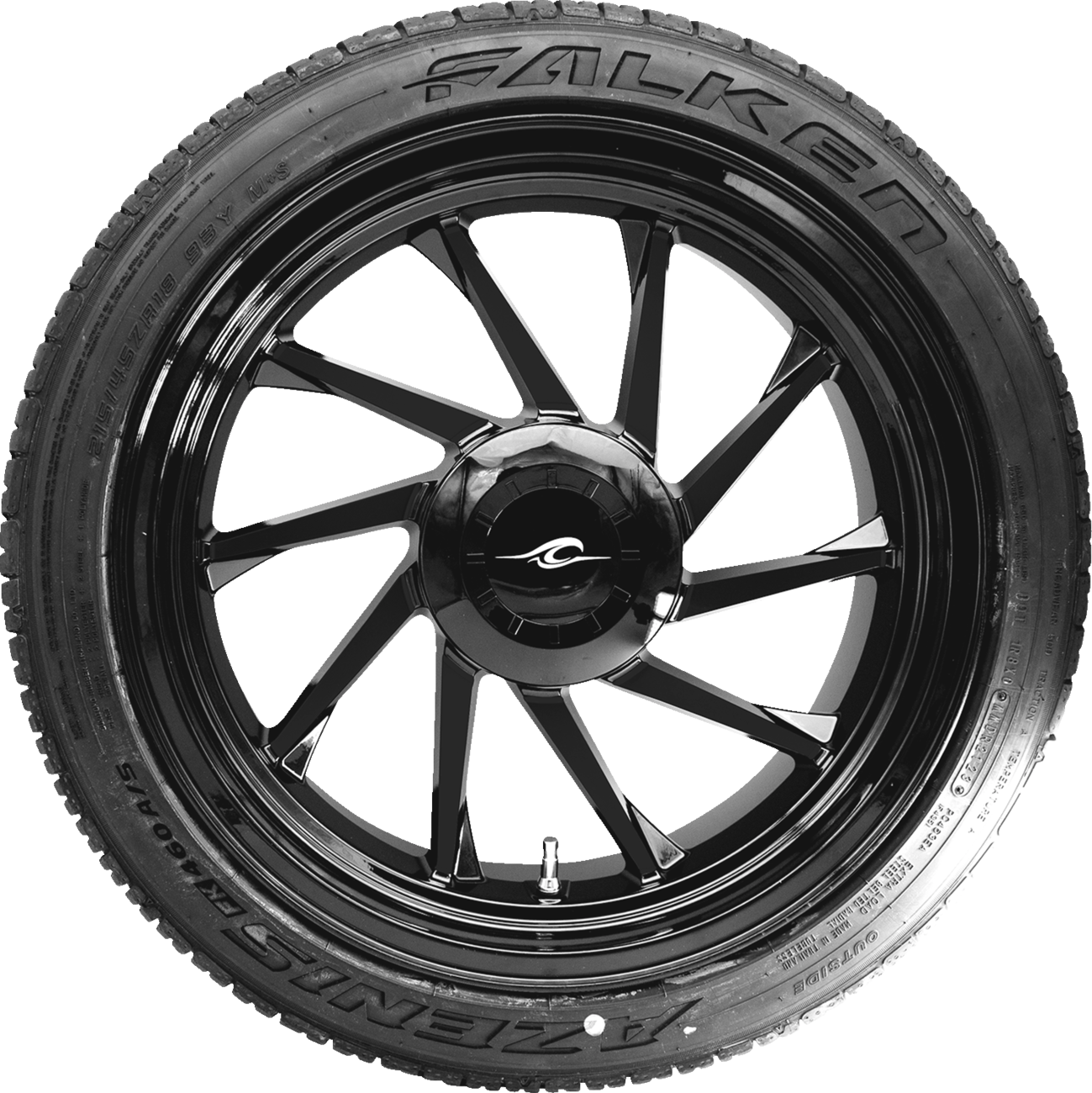 COASTAL MOTO Hurricane 3D Rear Right Wheel - Black (18") | Falken Tire (215/45ZR18) PKG-HURR-187T-SB