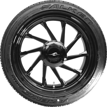 COASTAL MOTO Hurricane 3D Rear Right Wheel - Black (18") | Falken Tire (215/45ZR18) PKG-HURR-187T-SB