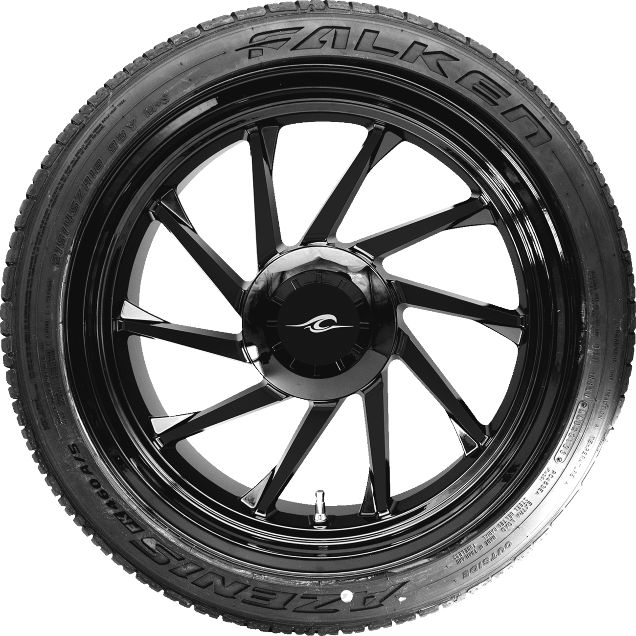 COASTAL MOTO Hurricane 3D Rear Left Wheel - Black (18") | Falken Tire (215/45ZR18) PKG-HURL-187T-SB
