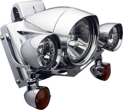 HEADWINDS Extended Headlight Bezel - 7" - Raven - Chrome 1-7128VCA