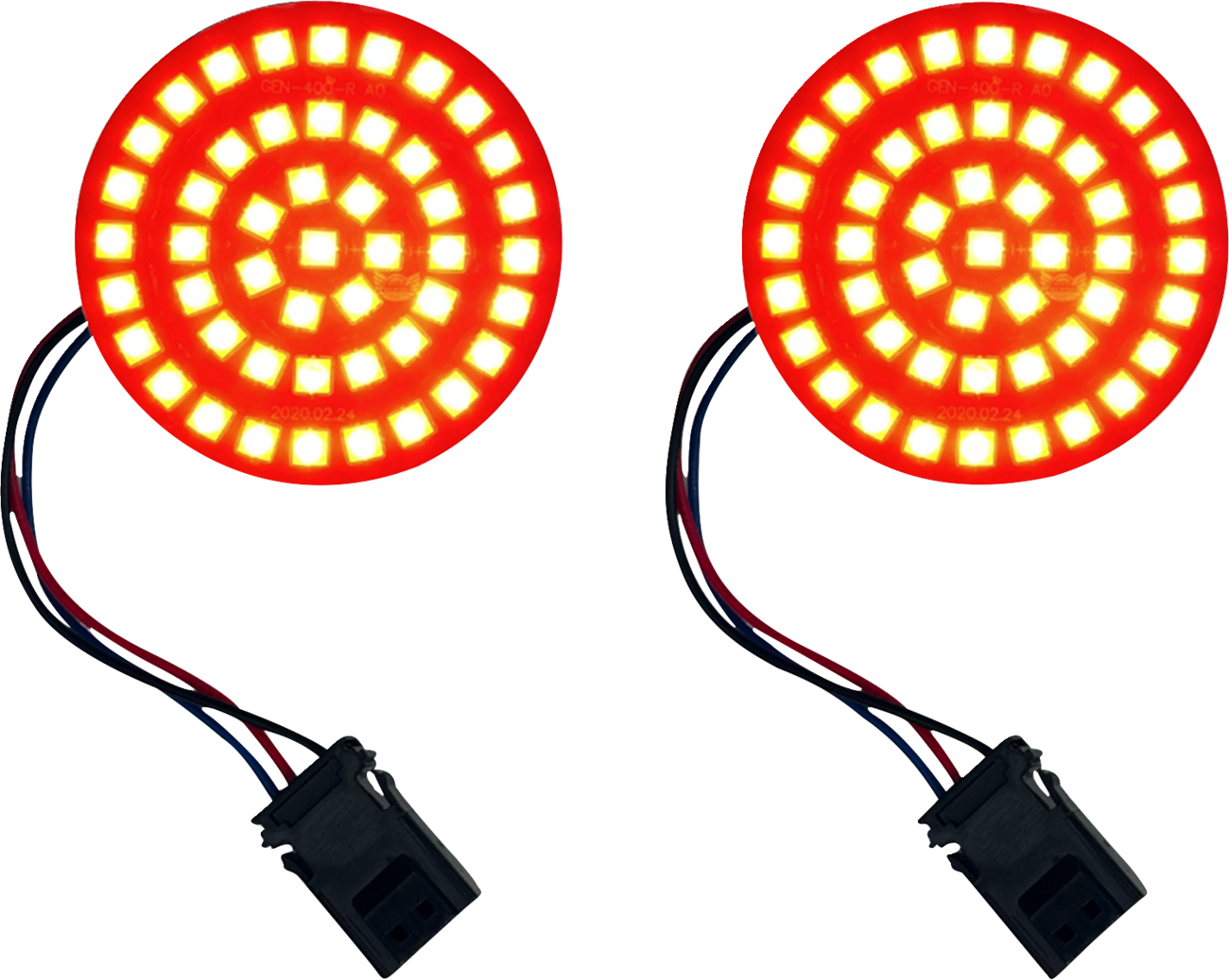 CUSTOM DYNAMICS Genesis® 4 Front Turn Signals - Red GEN-4-R-25ST