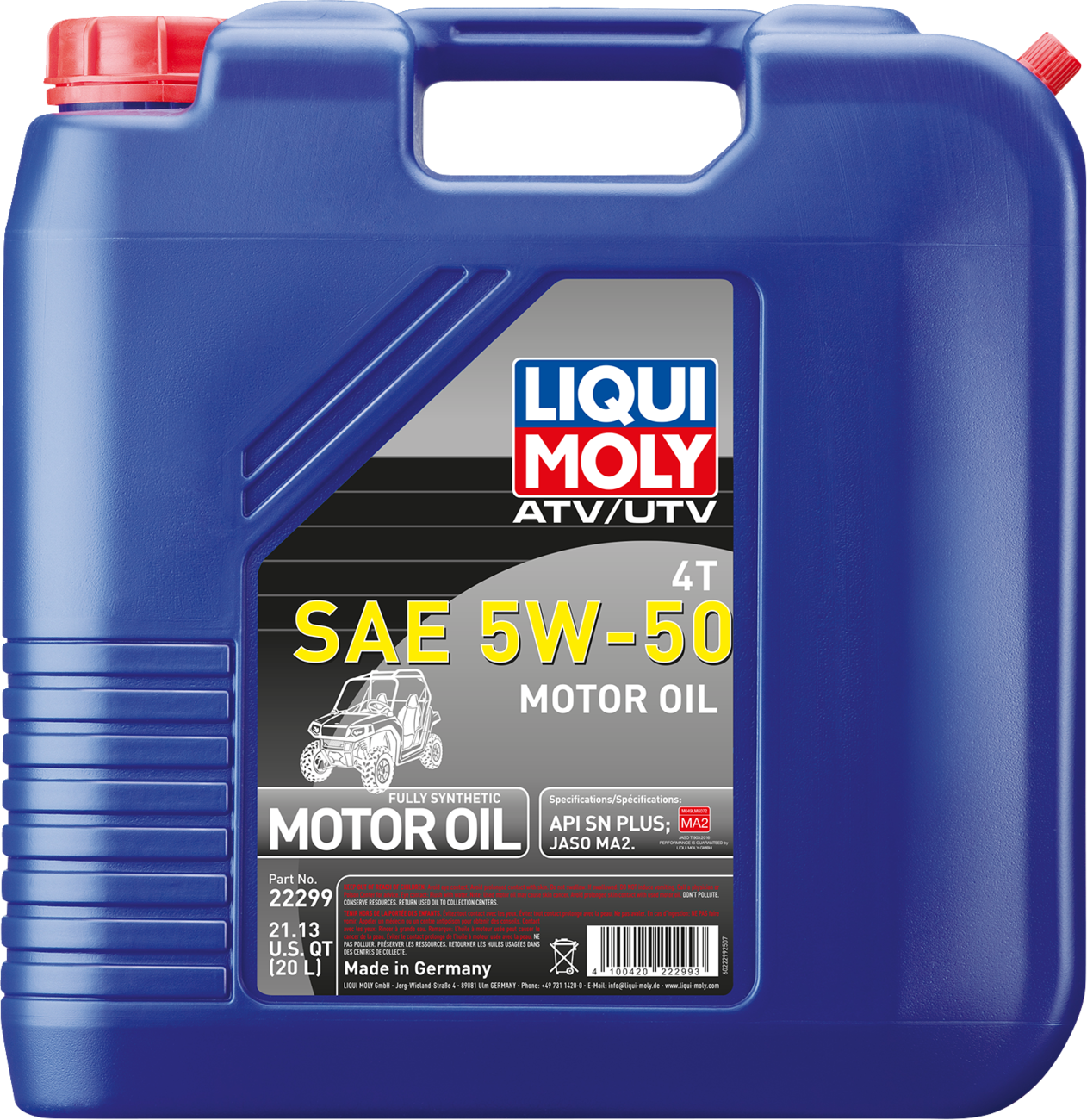 LIQUI MOLY ATV/UTV 4T Engine Oil - 5W-50 - 20 liter 22299