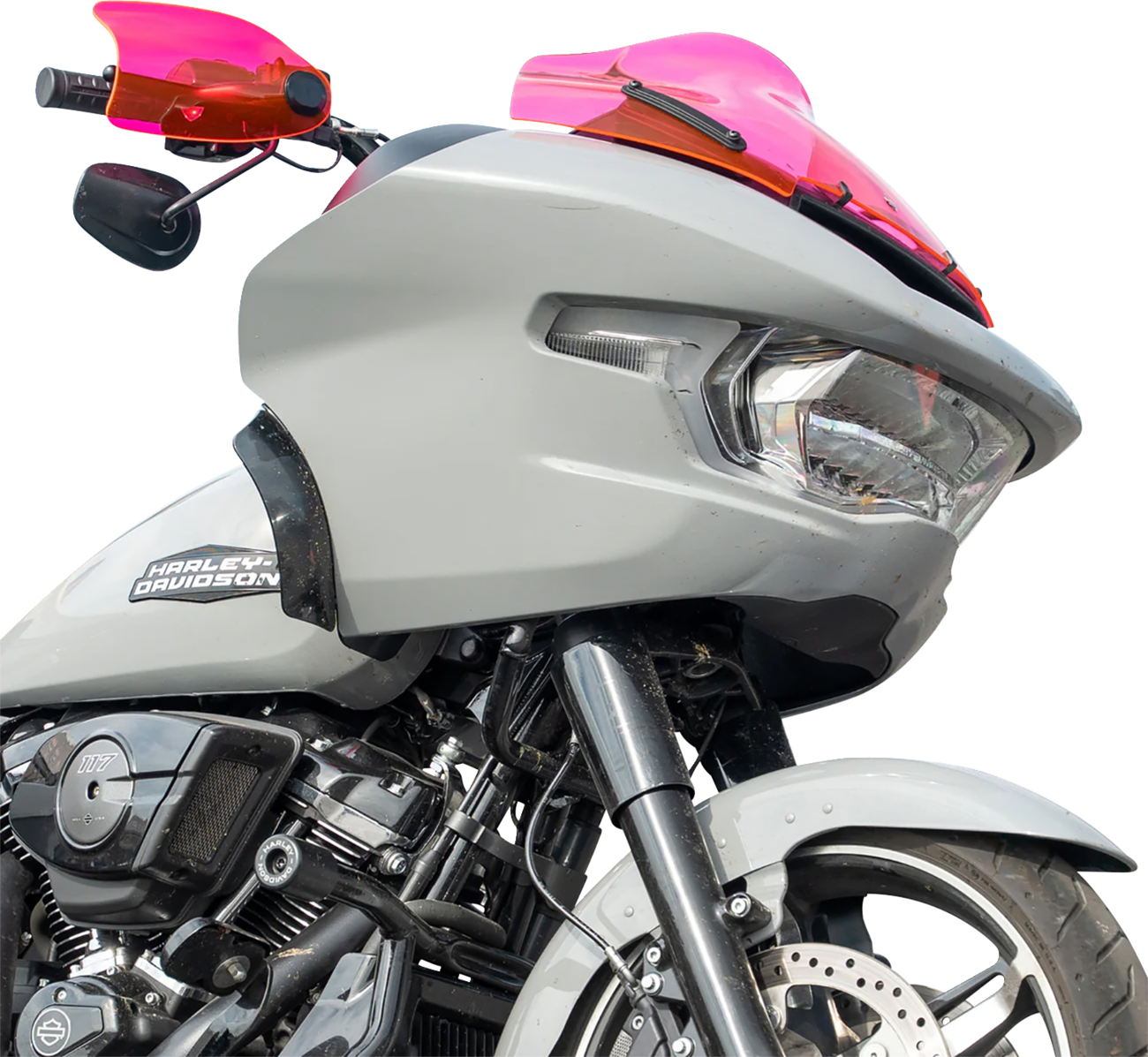 KLOCK WERKS Flare® Handguards - Harley-Davidson Cable Clutch - Pink Ice KWS-01-0124-CC