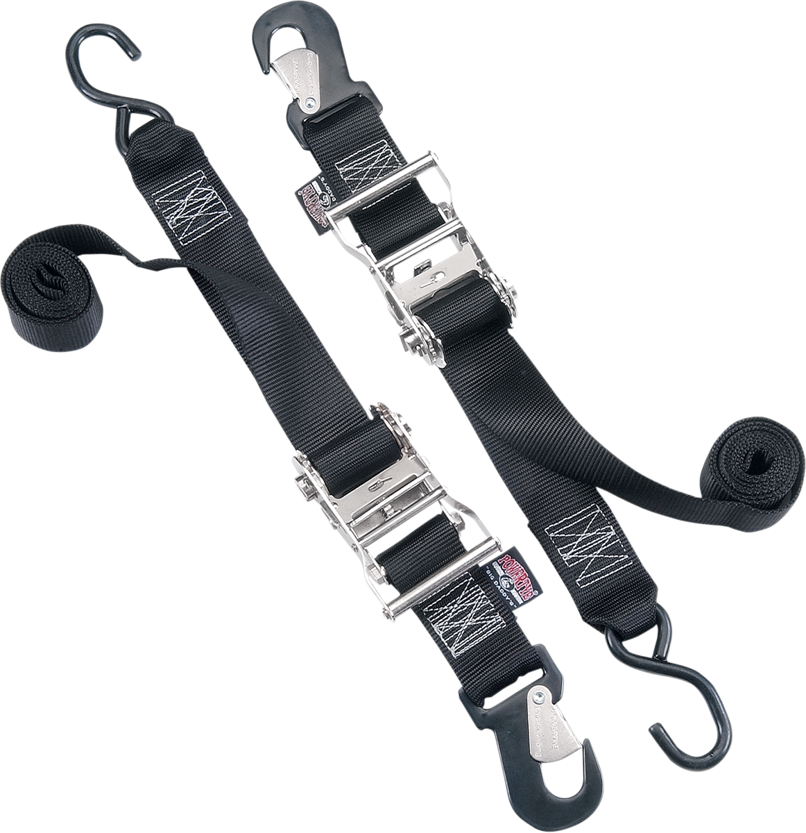 POWERTYE MFG. Big Daddy Tie-Downs - 2" - Snap-hook/S-hook End Combination - Black 32572