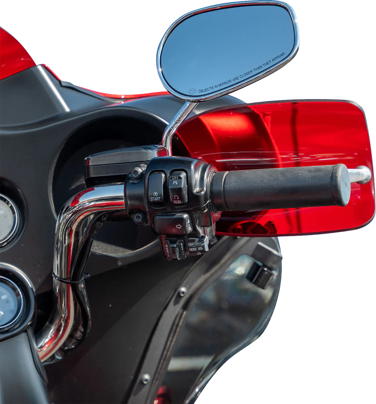 KLOCK WERKS Flare® Handguards - Harley-Davidson Hydraulic Clutch - Red KWS-01-0129-HC