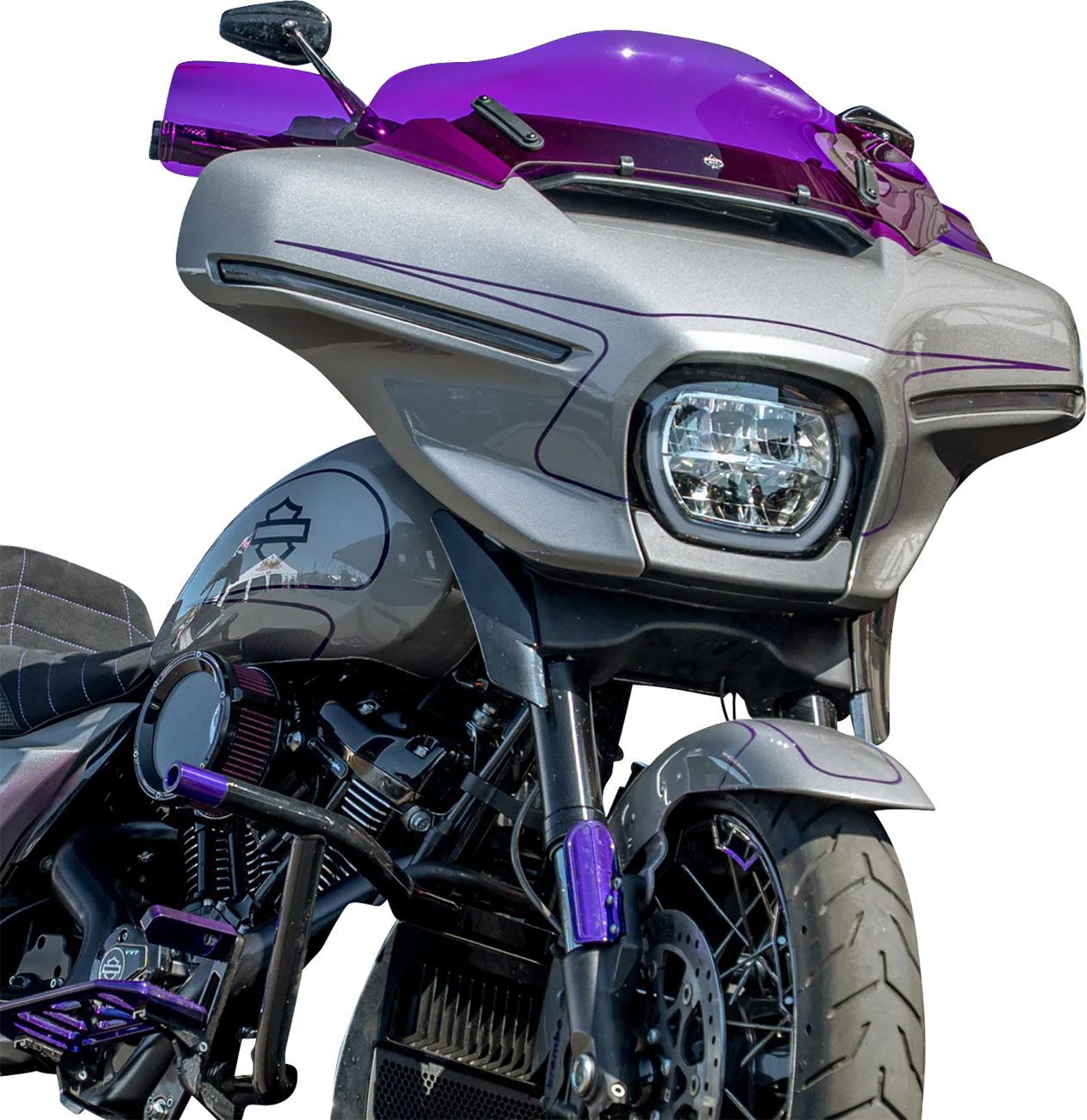 KLOCK WERKS Flare® Handguards - Harley-Davidson Hydraulic Clutch - Purple KWS-01-0134-HC