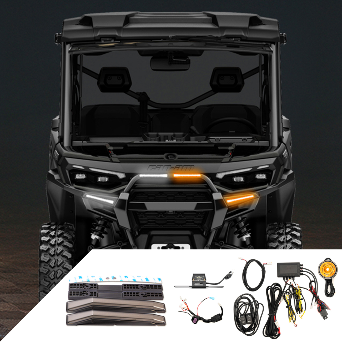 RAVEK Turn Signal Kit - Amber - White Running Light - Defender HD11 65-2000